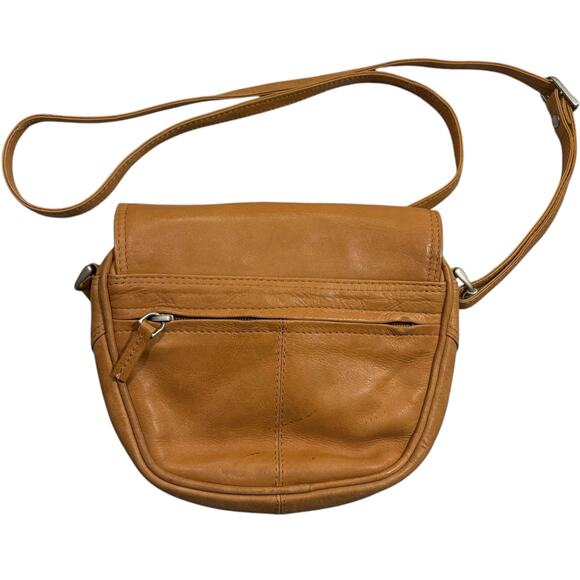 Bacci Tan Company Distressed Leather Mini Flap CrossBody Bag Purse Handbag - Picture 2 of 5